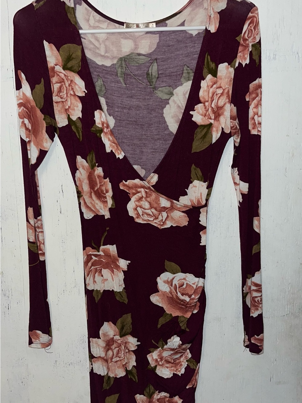 Heart Hips Burgundy Floral Dress
